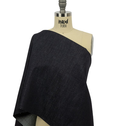 Italian Dark Indigo Cotton Twill Denim Drape