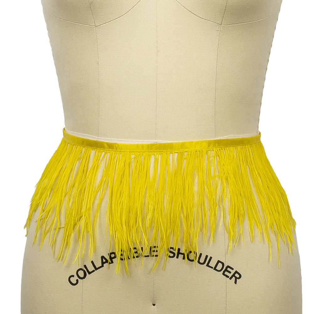 Ostrich Feather Fringe Trim 5" Single Ply - Golden Kiwi - Aviana Collection - Folded