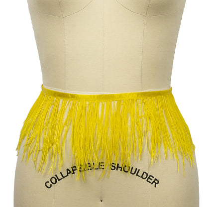 Ostrich Feather Fringe Trim 5" Single Ply - Golden Kiwi - Aviana Collection