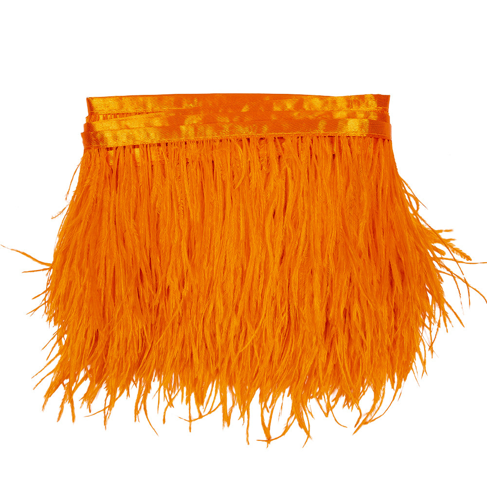 Ostrich Feather Fringe Trim 5" Single Ply - Orange - Aviana Collection