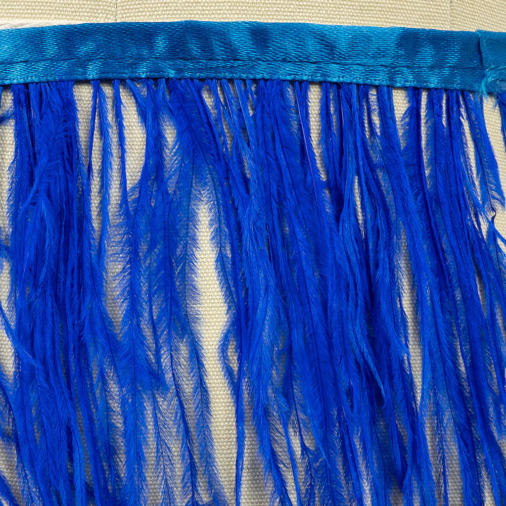 Ostrich Feather Fringe Trim 5" Single Ply - Blue - Aviana Collection - Detail