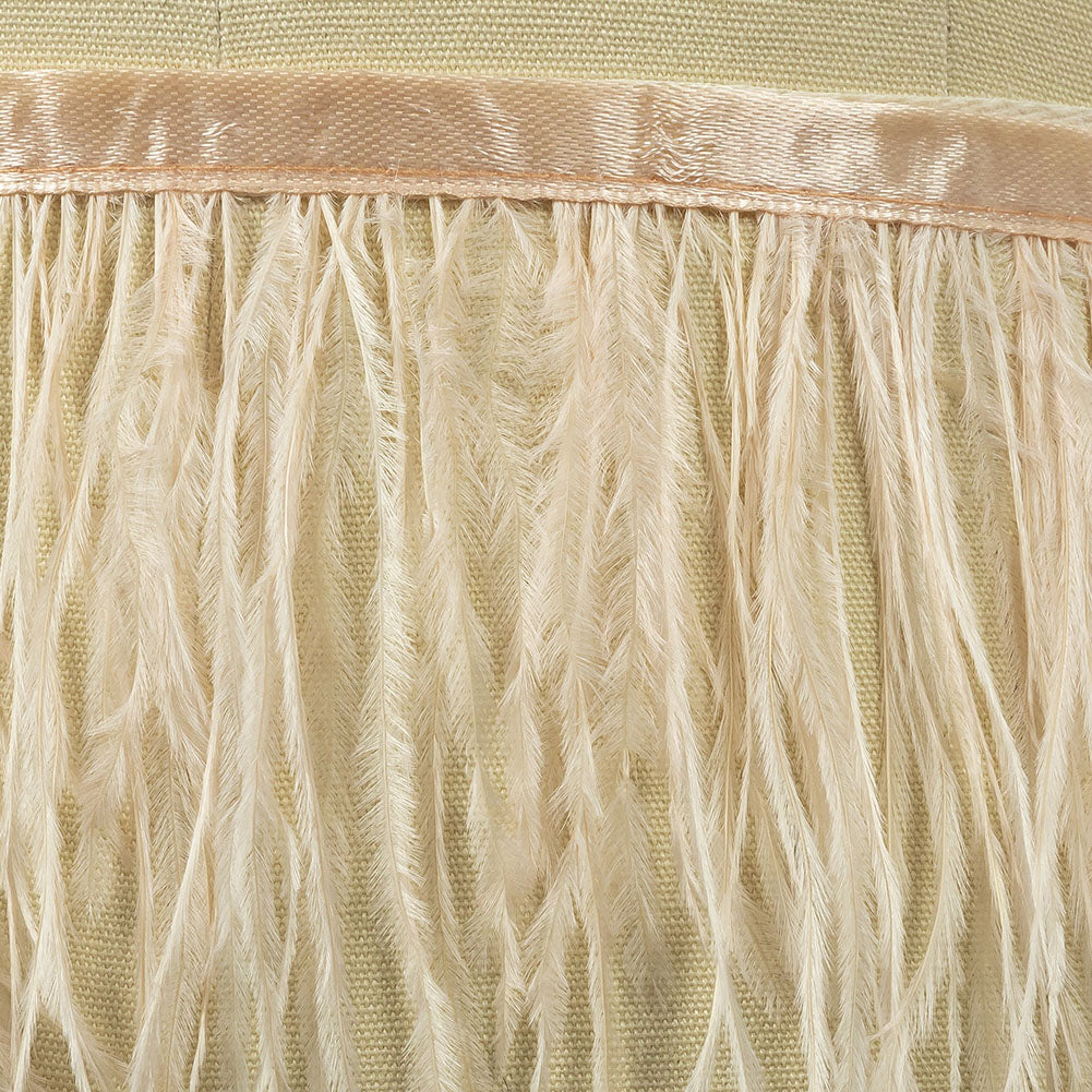 Ostrich Feather Fringe Trim 5" Single Ply - Peach - Aviana Collection - Detail