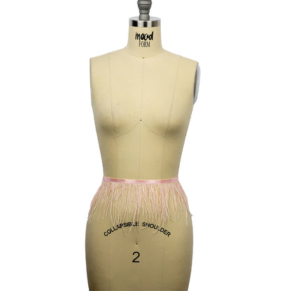 Ostrich Feather Fringe Trim 5" Single Ply - Baby Pink - Aviana Collection