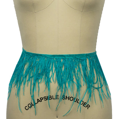 Ostrich Feather Fringe Trim 5" Single Ply - Turquoise - Aviana Collection
