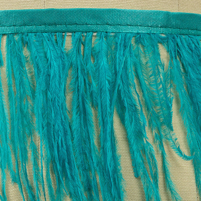 Ostrich Feather Fringe Trim 5" Single Ply - Turquoise - Aviana Collection