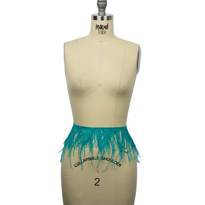Ostrich Feather Fringe Trim 5" Single Ply - Turquoise - Aviana Collection