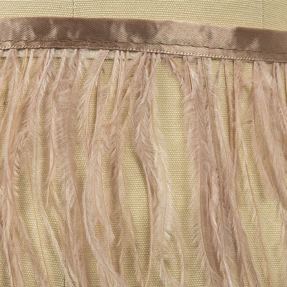Ostrich Feather Fringe Trim 5" Single Ply - Blush - Aviana Collection - Detail