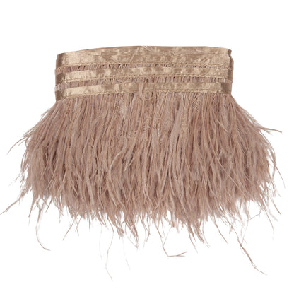 Ostrich Feather Fringe Trim 5" Single Ply - Blush - Aviana Collection