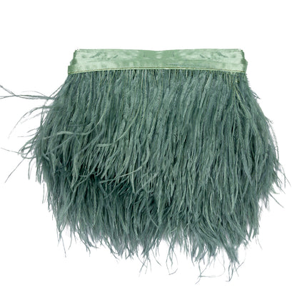 Ostrich Feather Fringe Trim 5" Single Ply - Jade - Aviana Collection