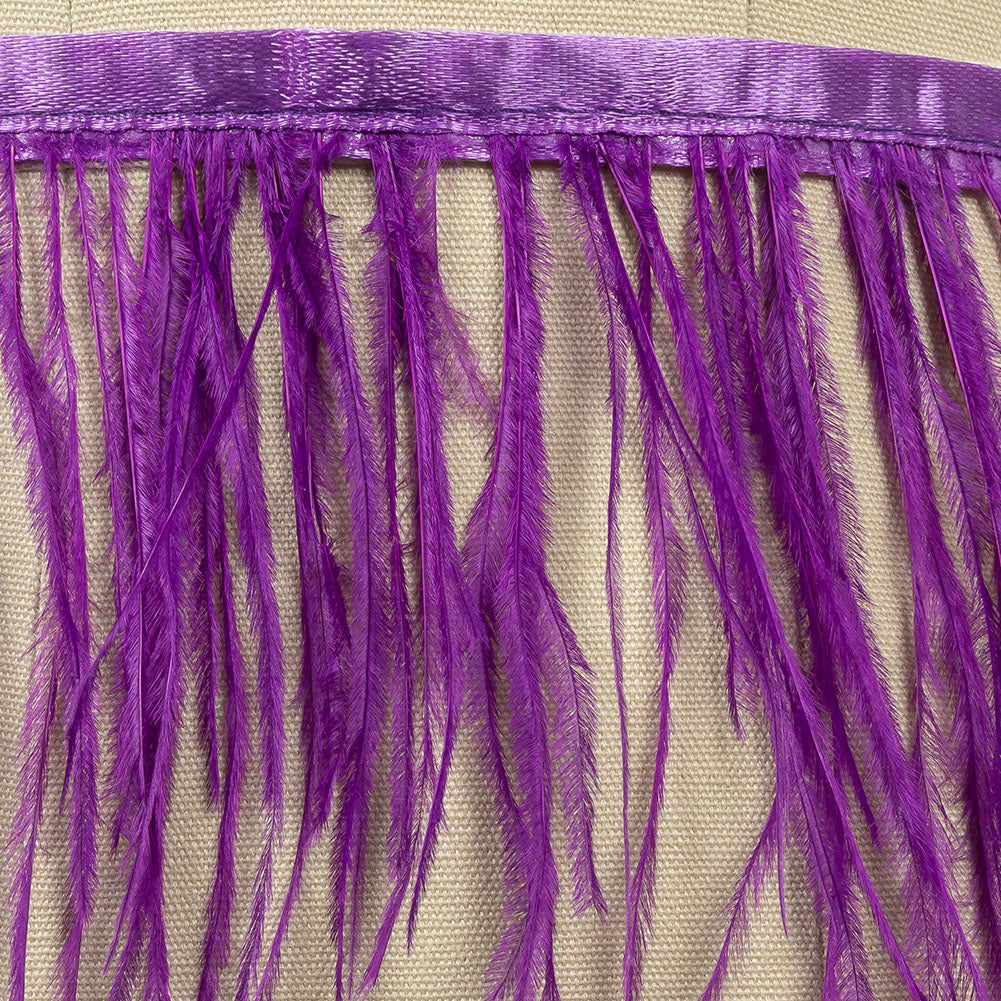 Ostrich Feather Fringe Trim 5" Single Ply - Sparkling Grape - Aviana Collection - Detail