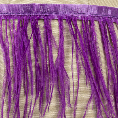 Ostrich Feather Fringe Trim 5" Single Ply - Sparkling Grape - Aviana Collection