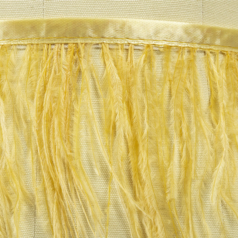 Ostrich Feather Fringe Trim 5" Single Ply - Mustard - Aviana Collection