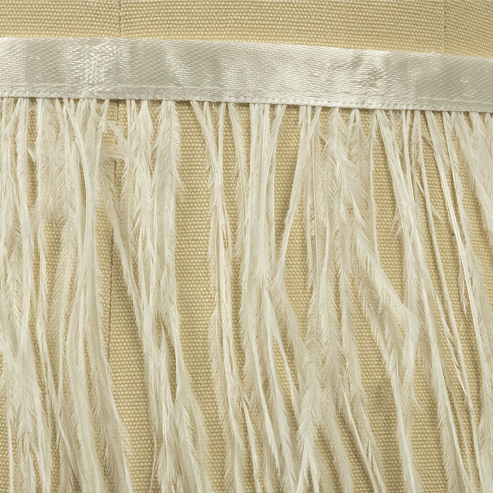 Ostrich Feather Fringe Trim 5" Single Ply - Snow White - Aviana Collection - Detail