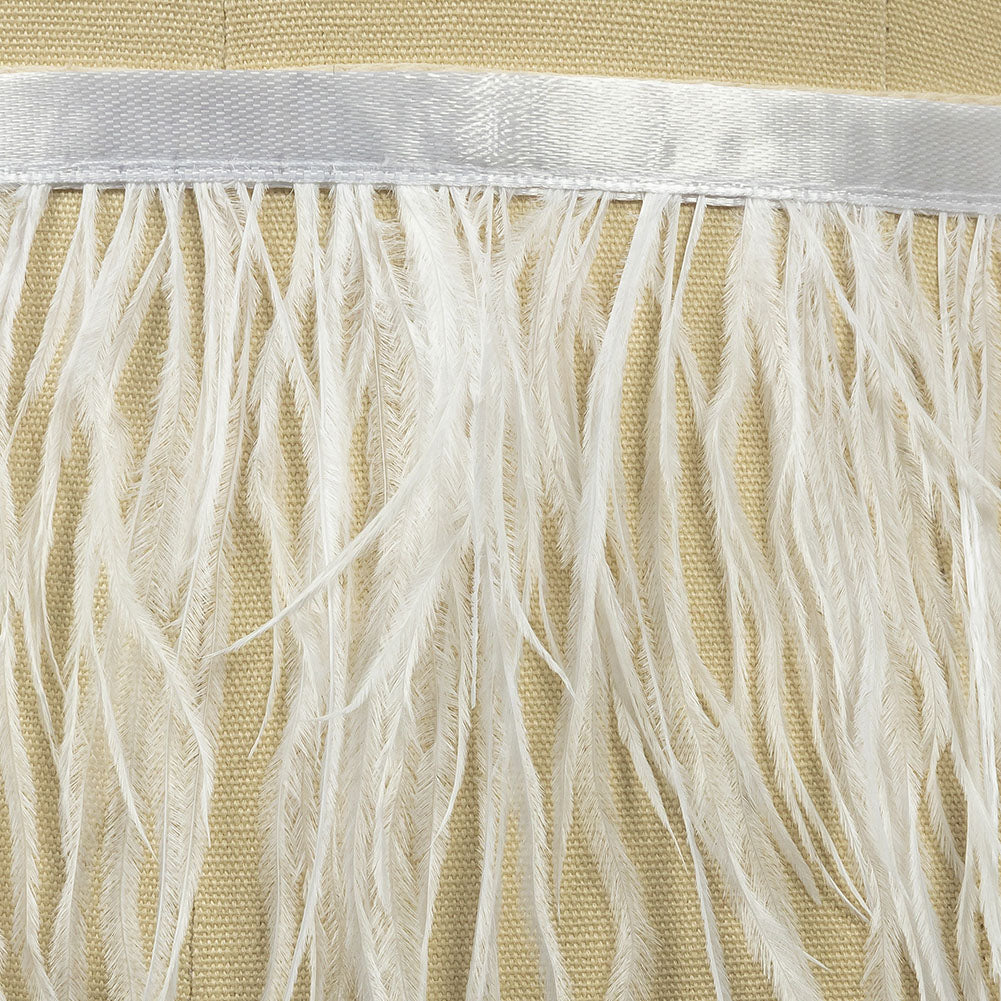 Ostrich Feather Fringe Trim 5" Single Ply - White - Aviana Collection - Detail