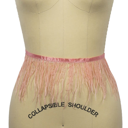Ostrich Feather Fringe Trim 5" Single Ply - Light Coral - Aviana Collection