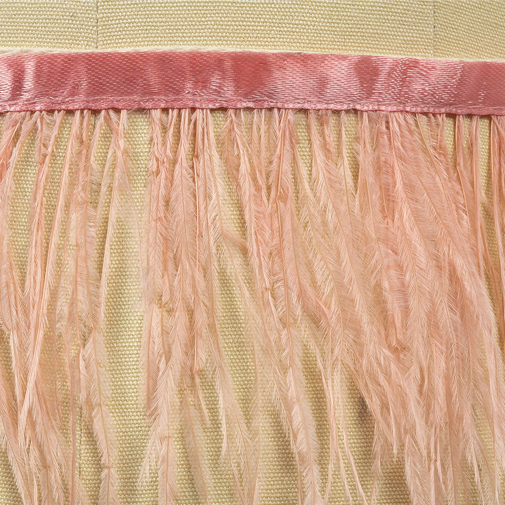 Ostrich Feather Fringe Trim 5" Single Ply - Light Coral - Aviana Collection