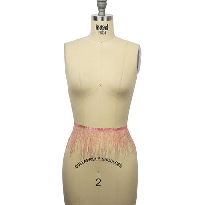 Ostrich Feather Fringe Trim 5" Single Ply - Light Coral - Aviana Collection