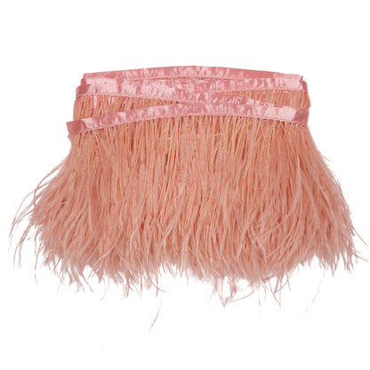 Ostrich Feather Fringe Trim 5" Single Ply - Light Coral - Aviana Collection