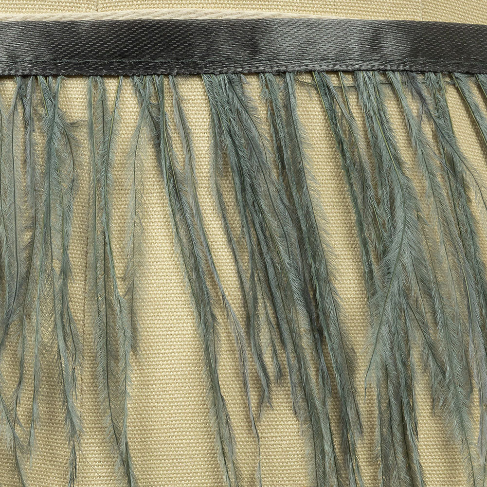 Ostrich Feather Fringe Trim 5" Single Ply - Dark Silver - Aviana Collection - Detail