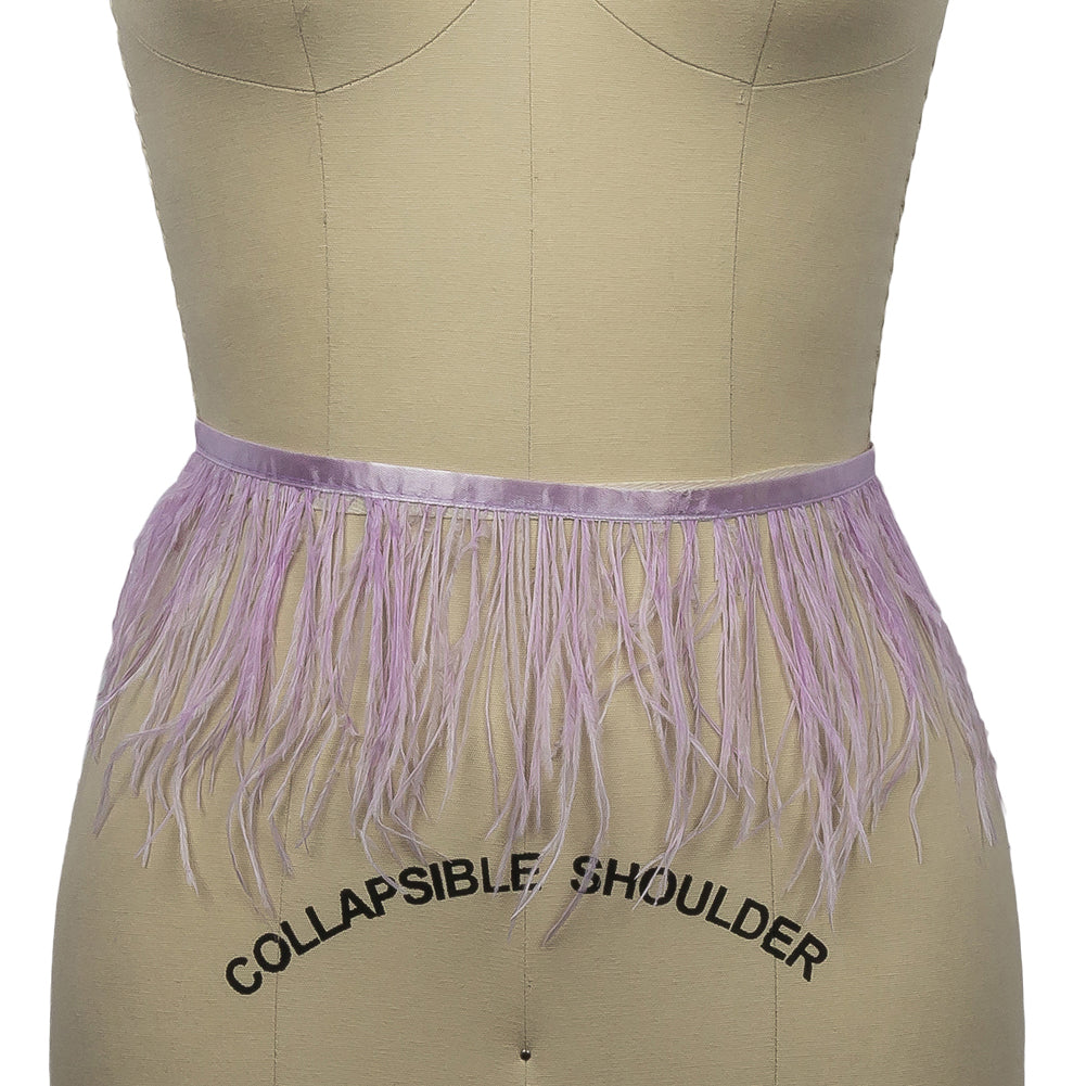 Ostrich Feather Fringe Trim 5" Single Ply - Lilac - Aviana Collection