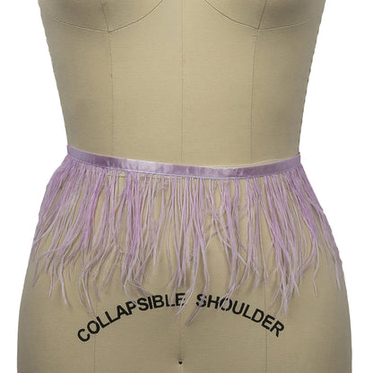 Ostrich Feather Fringe Trim 5" Single Ply - Lilac - Aviana Collection