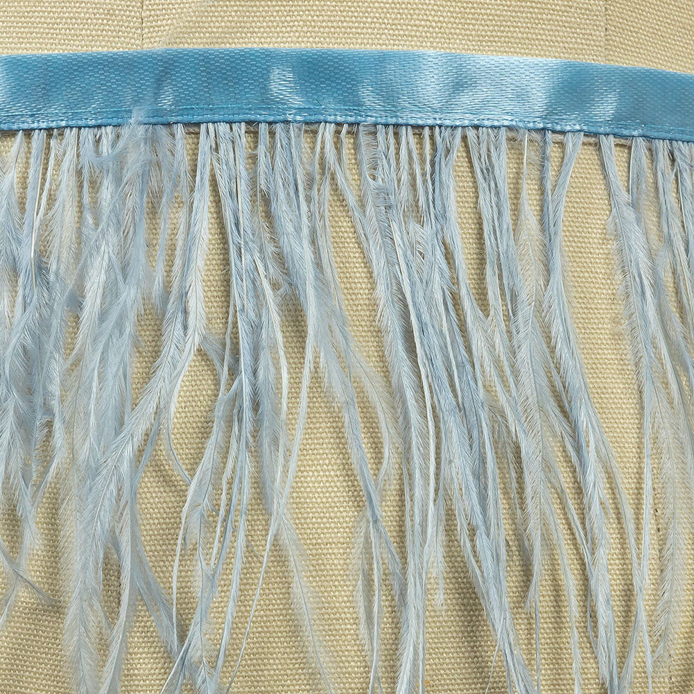 Ostrich Feather Fringe Trim 5" Single Ply - Periwinkle - Aviana Collection - Detail