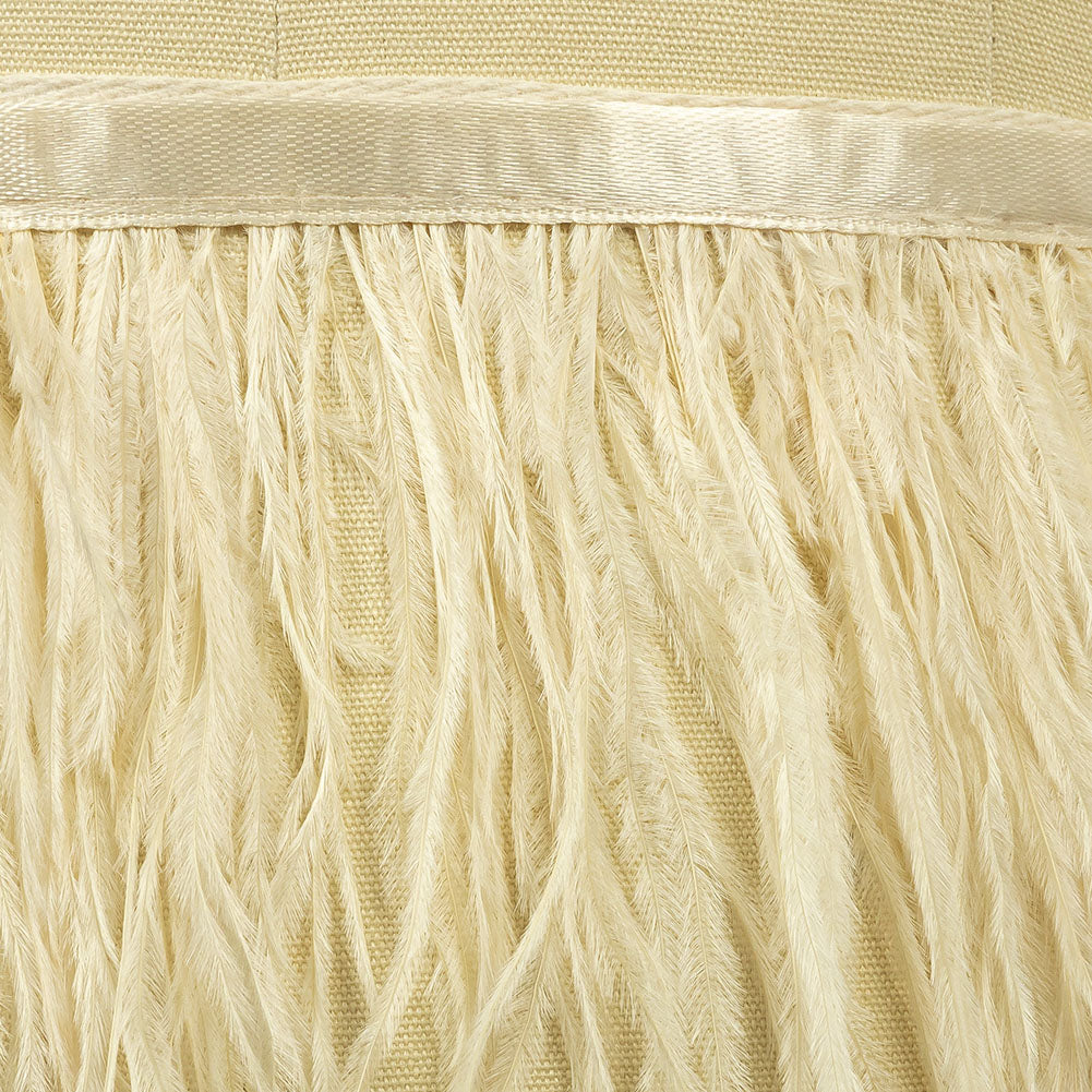 Ostrich Feather Fringe Trim 5" Two Ply - Bone White - Aviana Collection - Detail