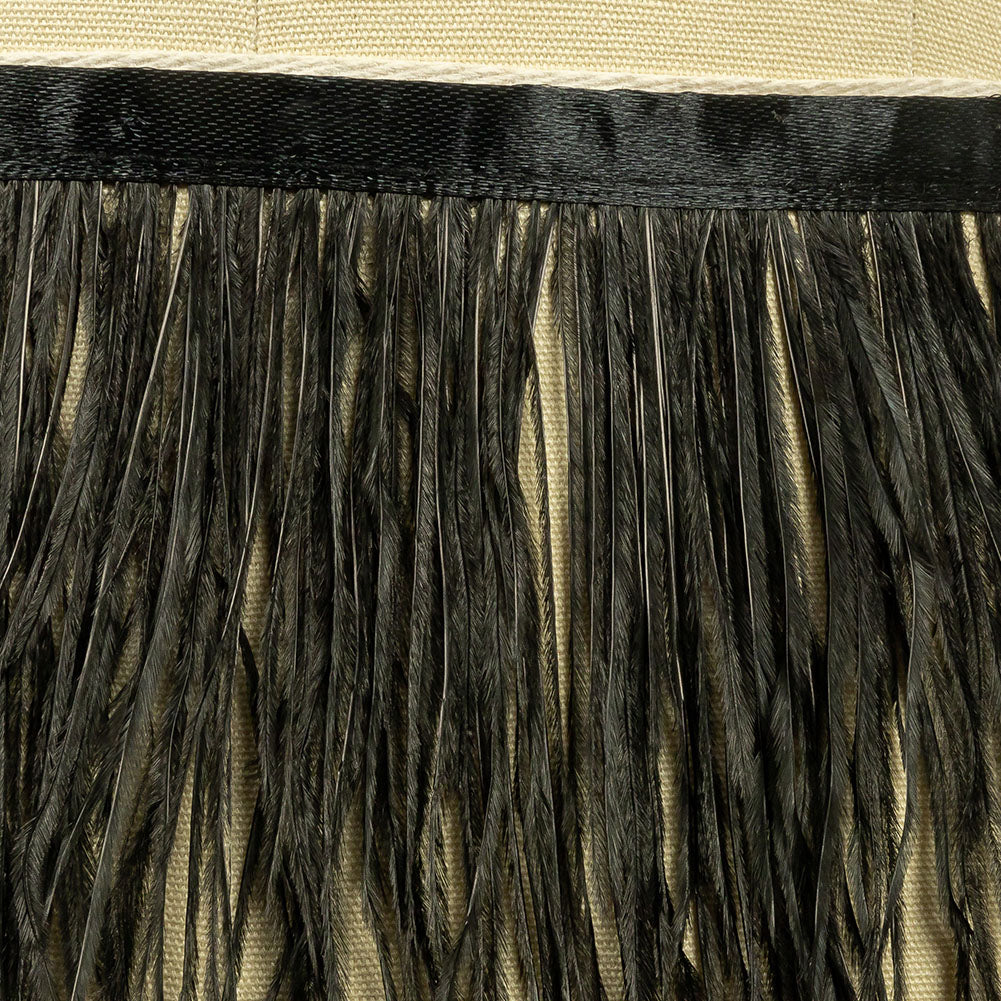 Ostrich Feather Fringe Trim 5" Two Ply - Black - Aviana Collection - Detail