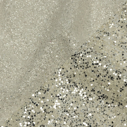Double Faced Glitter Tulle - Off White and Silver - Gala Collection