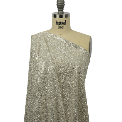 Double Faced Glitter Tulle - Off White and Silver - Gala Collection