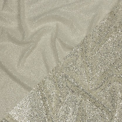 Double Faced Glitter Tulle - Off White and Silver - Gala Collection