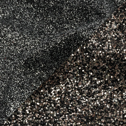 Double Faced Glitter Tulle - Black and Bronze - Gala Collection