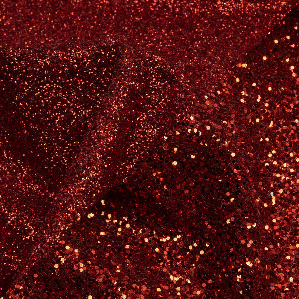 Double Faced Glitter Tulle - Fiery Red - Gala Collection