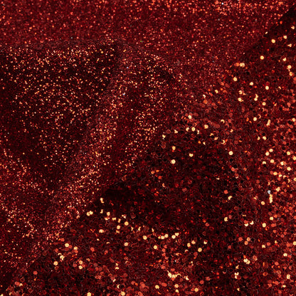 Double Faced Glitter Tulle - Fiery Red - Gala Collection