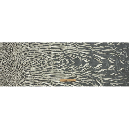 Geometric Feathers Glitter Tulle - Off White and Silver