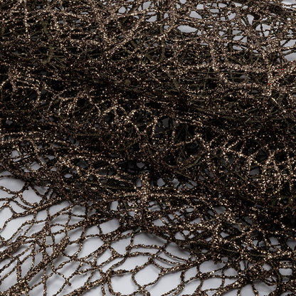 Guipure Lace with Glitter - Mink Webbed Branches