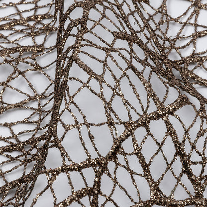 Guipure Lace with Glitter - Mink Webbed Branches