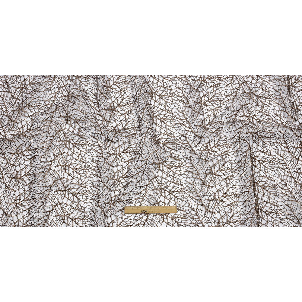 Guipure Lace with Glitter - Mink Webbed Branches