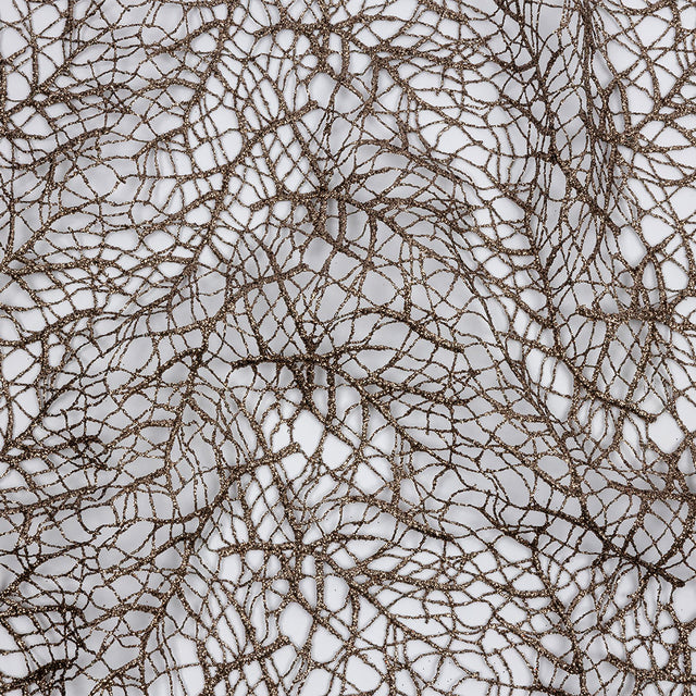 Guipure Lace with Glitter - Mink Webbed Branches