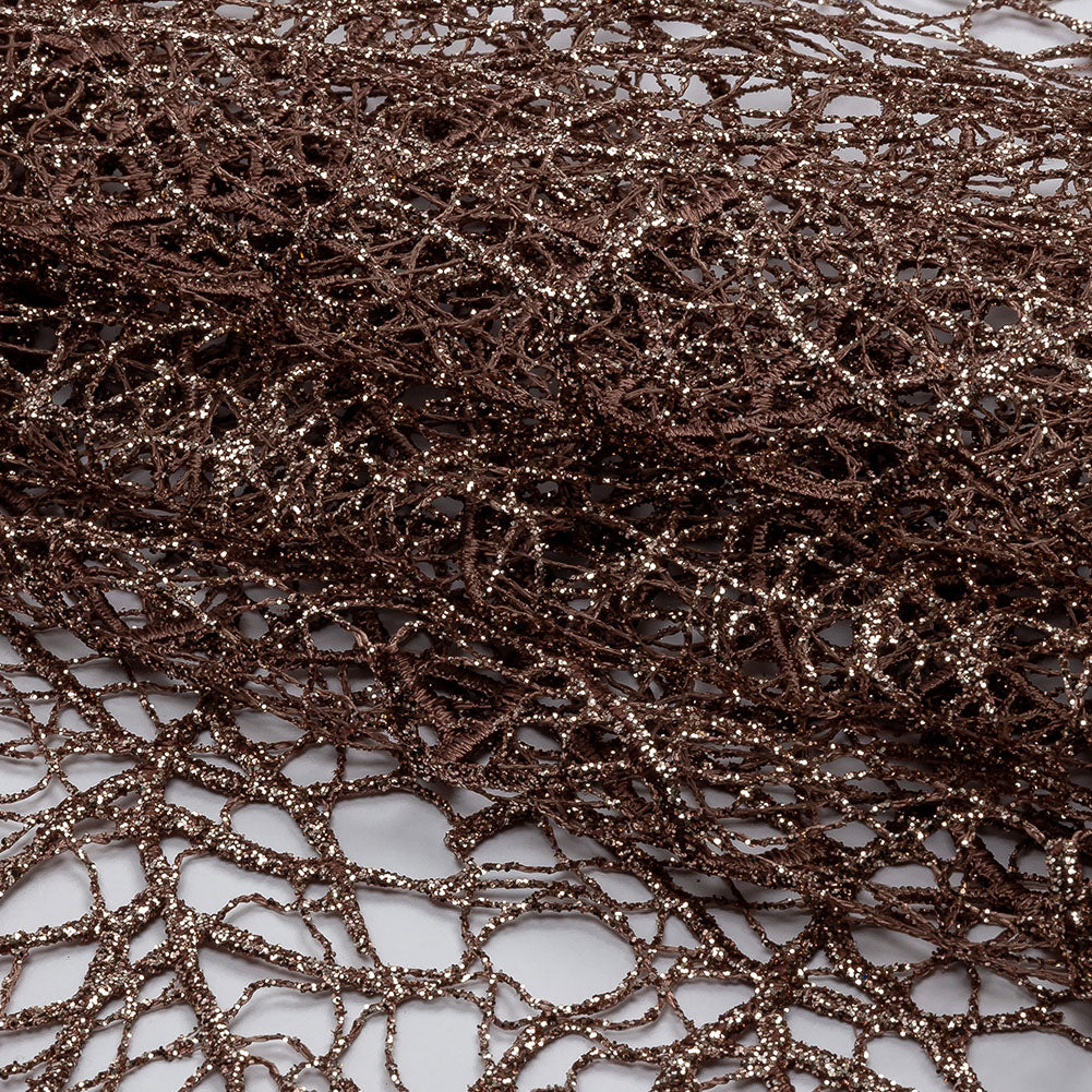 Guipure Lace with Glitter - Rose Webbed Branches