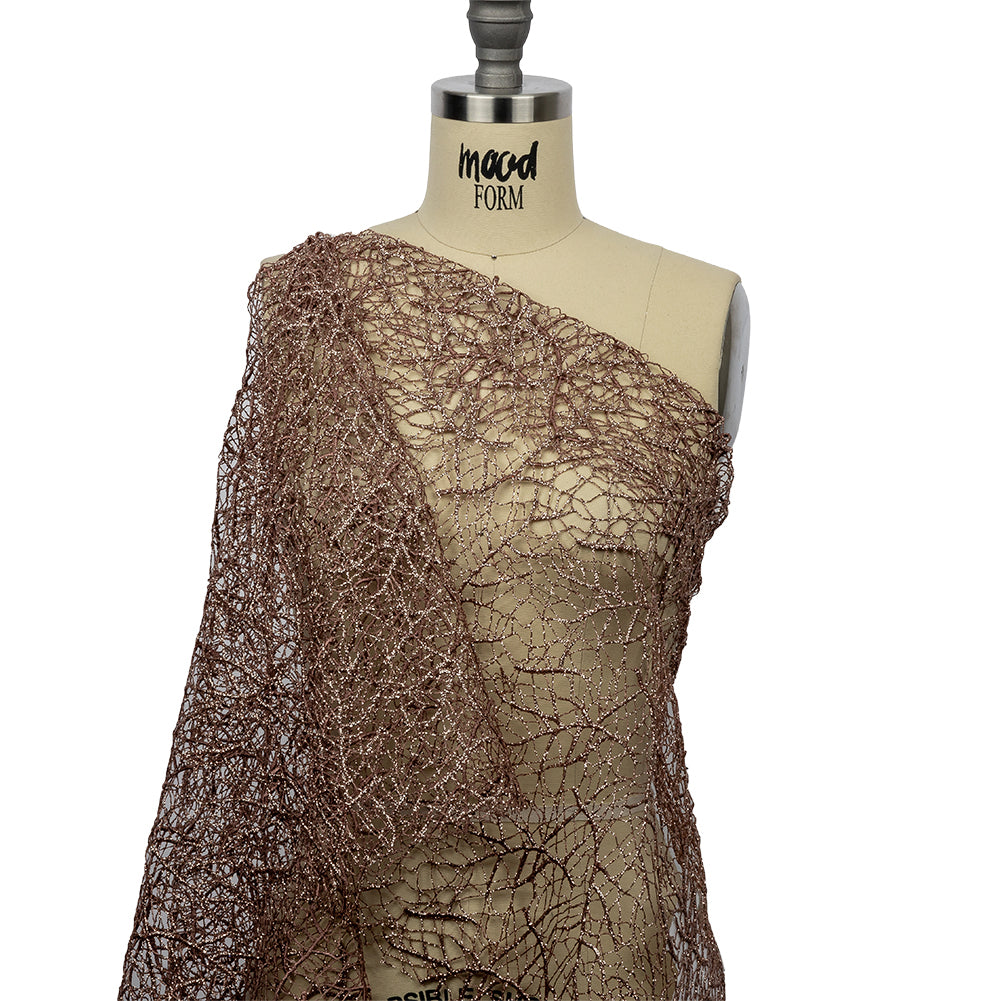 Guipure Lace with Glitter - Rose Webbed Branches