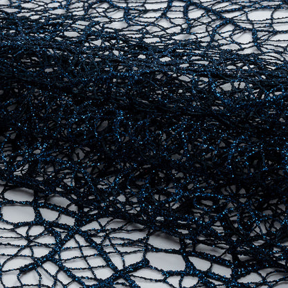 Guipure Lace with Glitter - Navy Webbed Branches