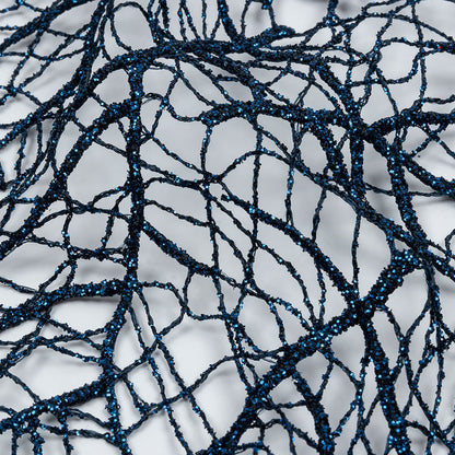 Guipure Lace with Glitter - Navy Webbed Branches
