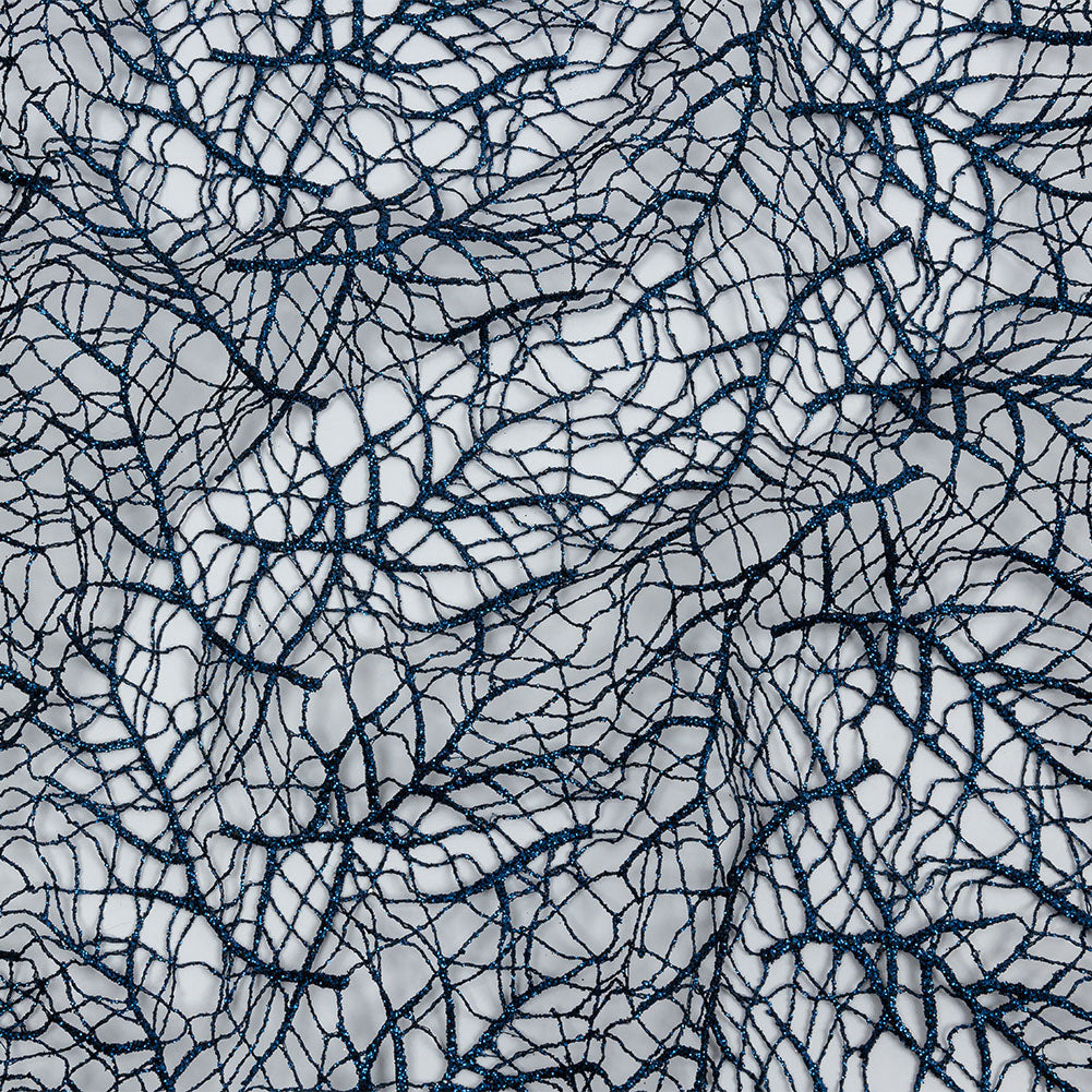 Guipure Lace with Glitter - Navy Webbed Branches