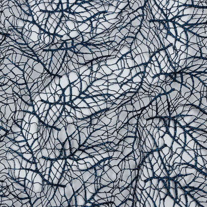 Guipure Lace with Glitter - Navy Webbed Branches