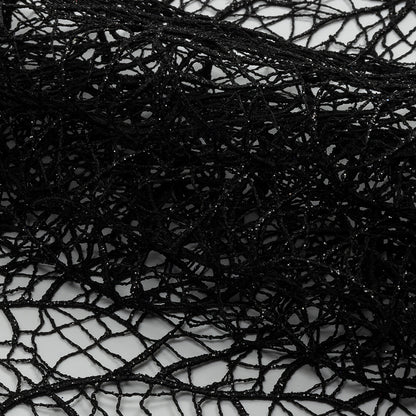 Guipure Lace with Glitter - Black Webbed Branches