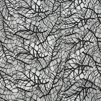 Guipure Lace with Glitter - Black Webbed Branches