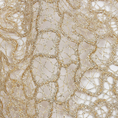 Guipure Lace with Glitter - Nude Meandering Lines