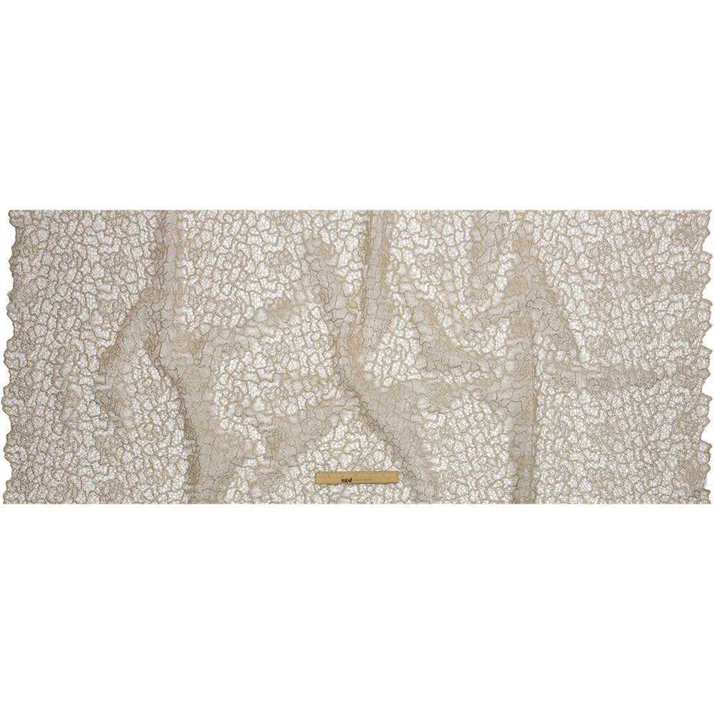 Guipure Lace with Glitter - Nude Meandering Lines