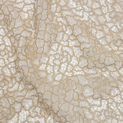 Guipure Lace with Glitter - Nude Meandering Lines